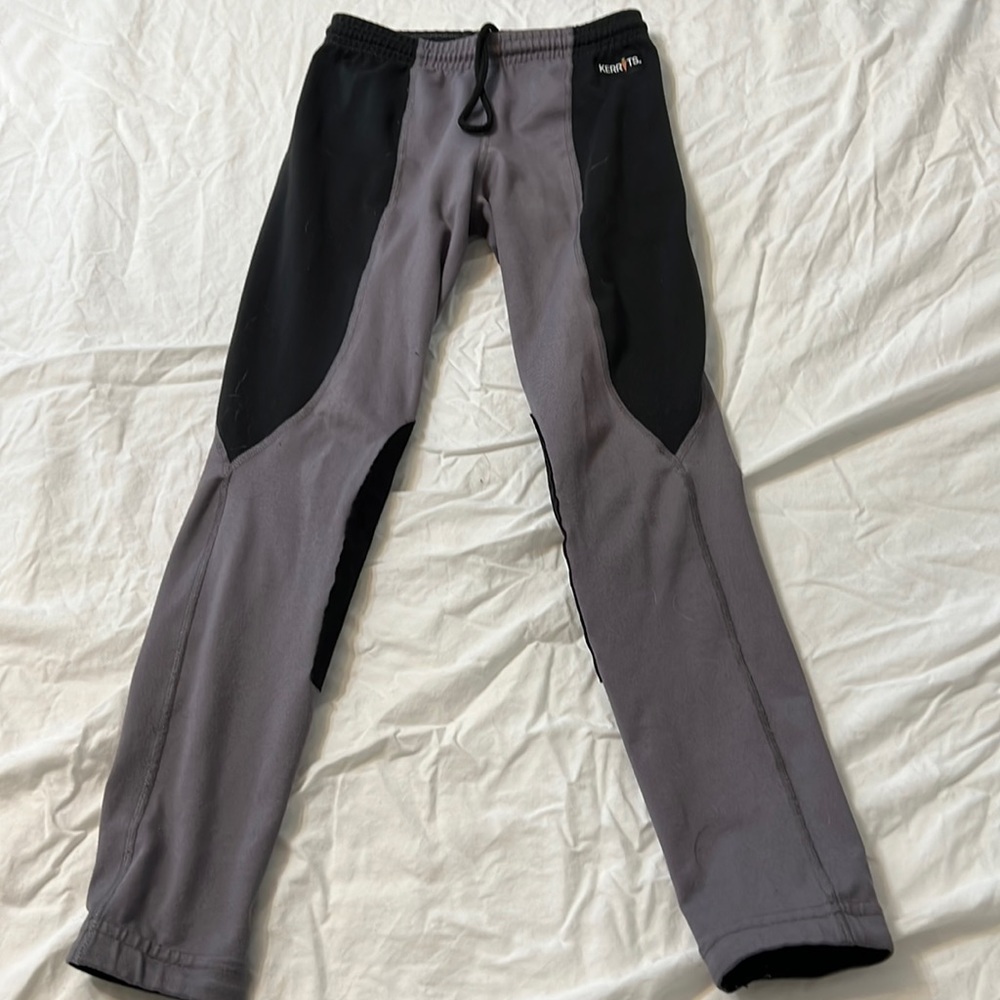 Girls, gray and black riding tights